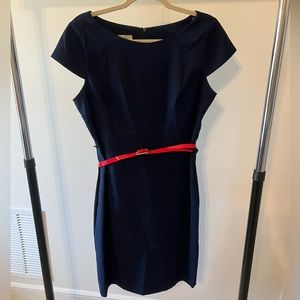 Navy Dress with Belt